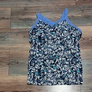 Patagonia White and Blue Graphic Tank